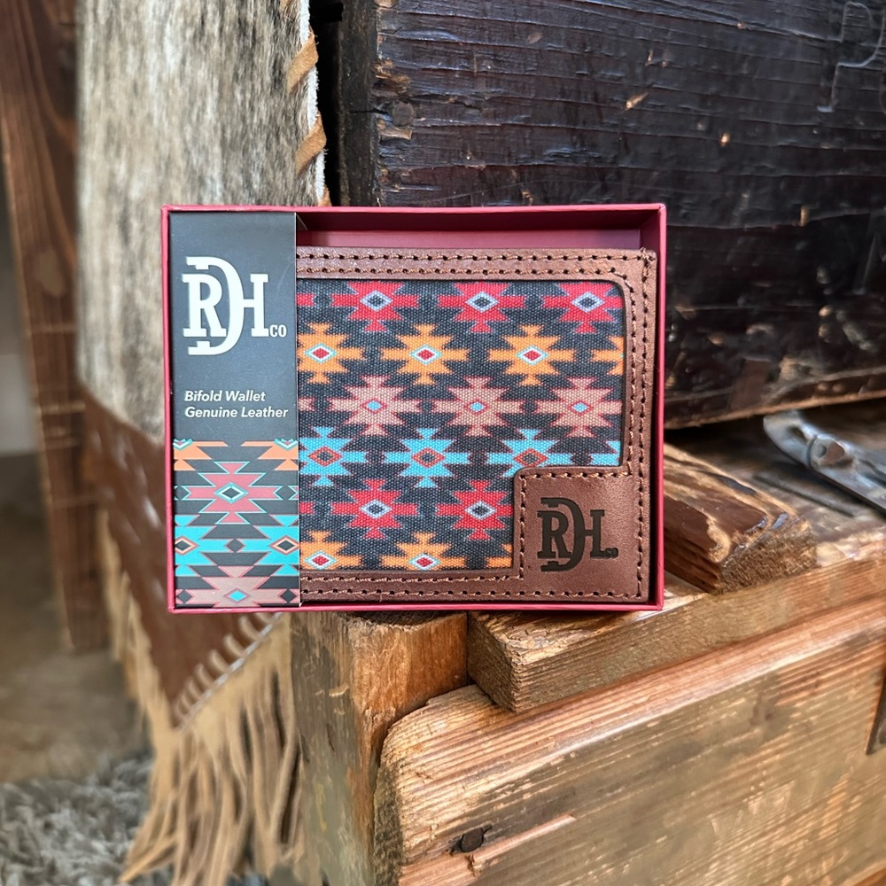 Genuine Leather Southwestern Multicolor Bifold Wallet